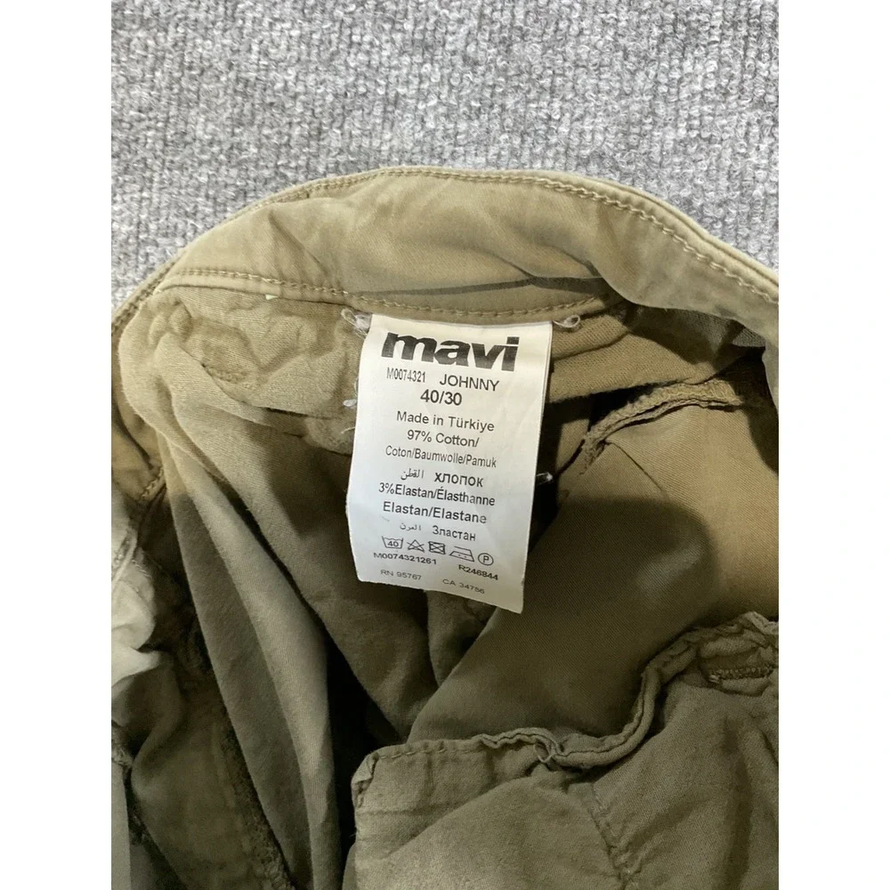 Mavi Johnny Slim Leg Pants Mens 40x30 Olive Green Stretch Casual Chino Pants